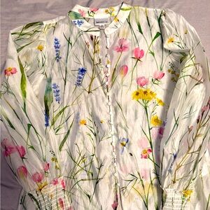 Bailey 44 Floral Long Sleeve Silky Blouse S